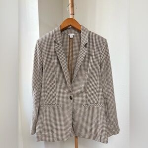 Cato Brand New Brown Plaid Blazer Suit Jacket Women’s Size Medium